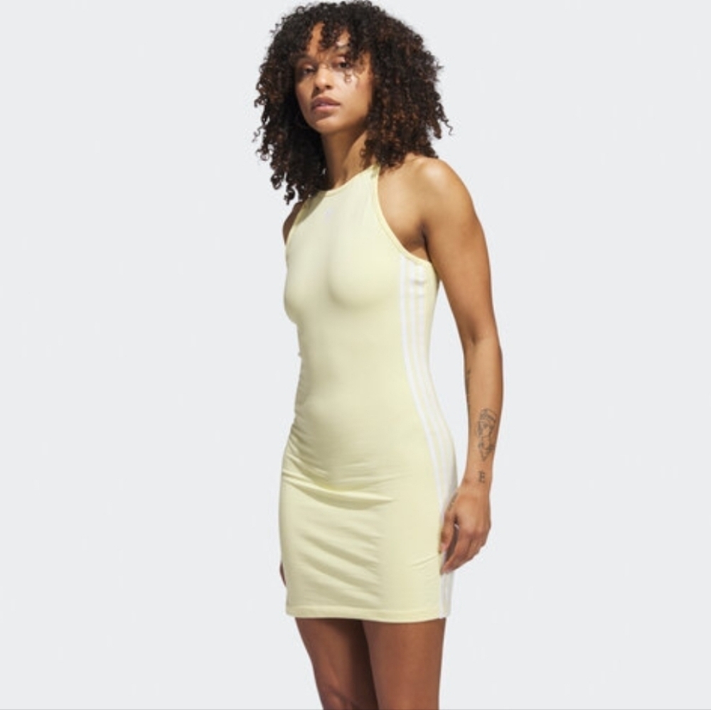 Adidas Adicolor Classics Tight Yellow Summer Dress Women's Plus Size 1X HY8310